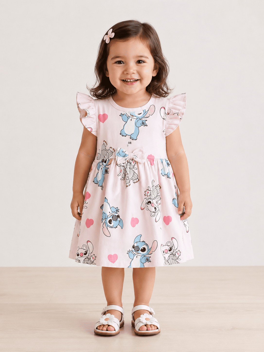 Frill Sleeve Frock - Pink Stitch & Angel