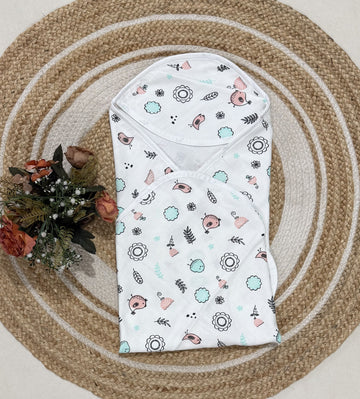 Muslin 2 layer Hooded Towel- Bird