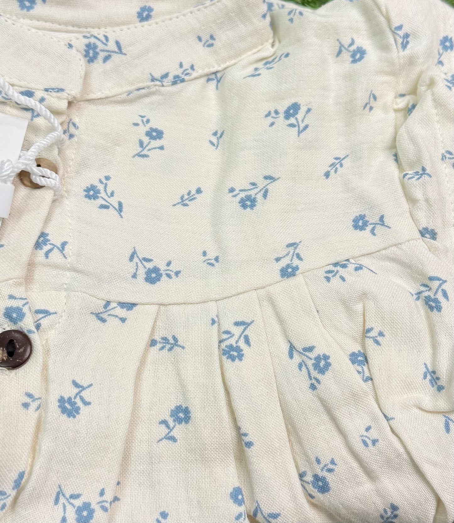 Muslin Girls Co-ords Set - Blue Small Flower