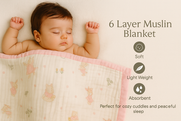 Muslin Received Blanket - Pink Border with Rabbit 100*100 cm