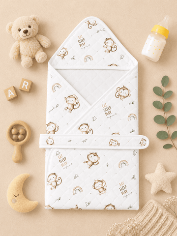 4-Layer Hooded Towel - Monkey