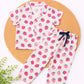 Half Sleeve Kids Night Suit - White Strawberry