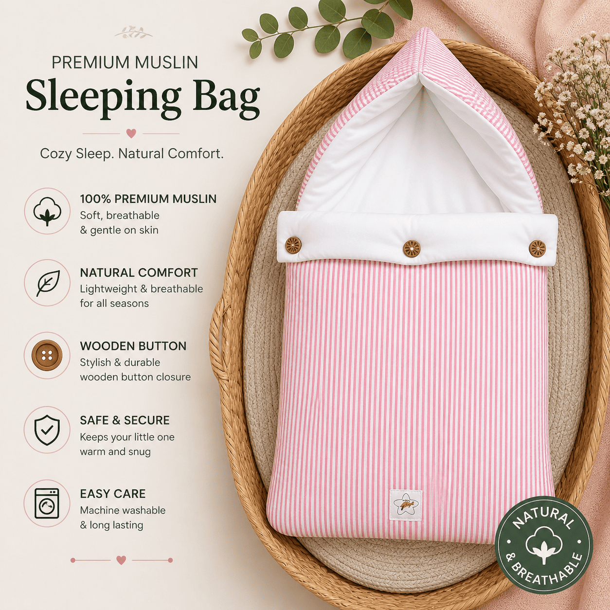 Premium Muslin Carry Nest - Red