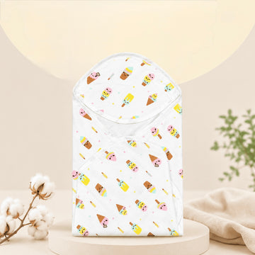 Muslin 2 layer Hooded Towel- Popsicles