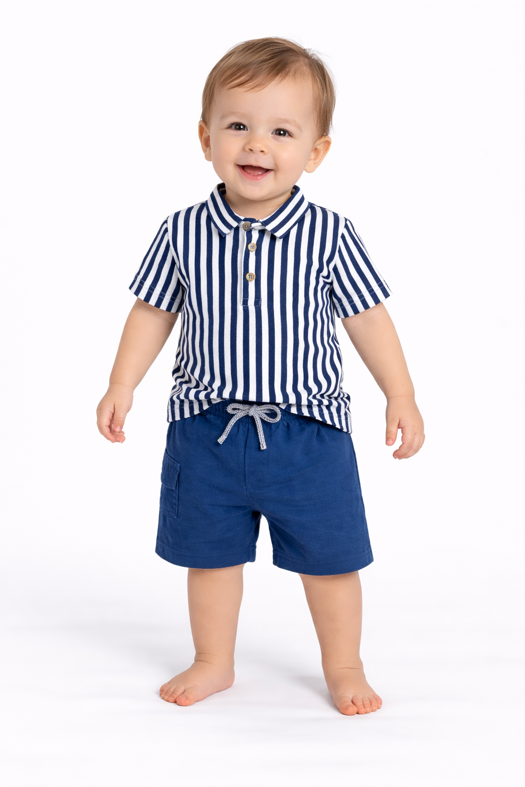 Boys Chinese Collar T-Shirt & Trouser Set