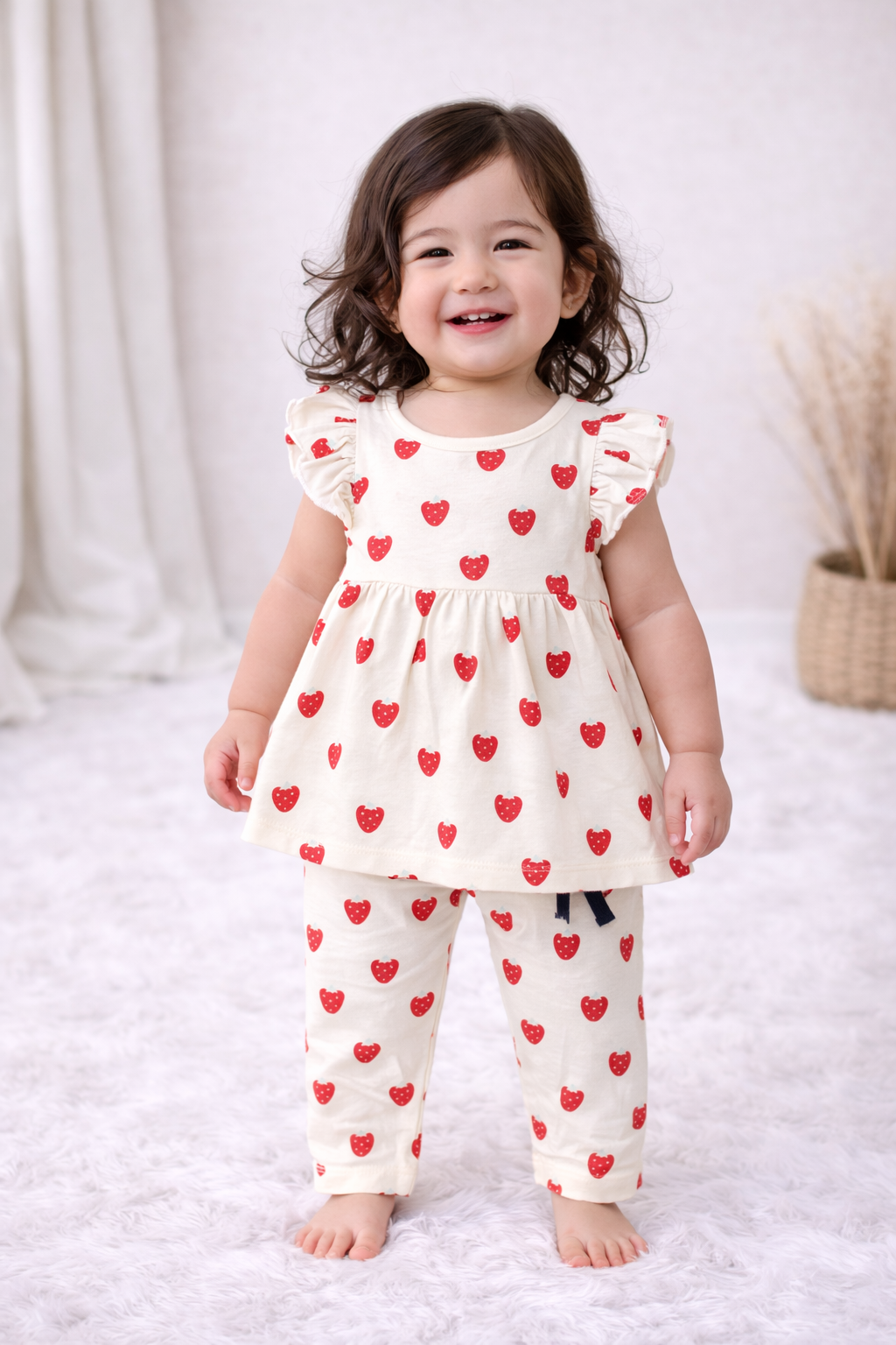 Frock with Pant Co-ord Set - Strawberry
