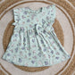 Frill Sleeve Frock - Pastel Green flower