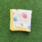 Muslin Receiving Blanket - Yellow Border with Rabbit and Carrot 110*110 cm