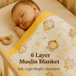 Muslin Receiving Blanket - Yellow Border with Music Theme 100*100 cm