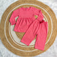 Frock with Pant Set for Kids - Coral Pink