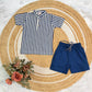 Boys Chinese Collar T-Shirt & Trouser Set