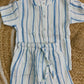 Premium Muslin Co-Ord Set - White Blue Stripes