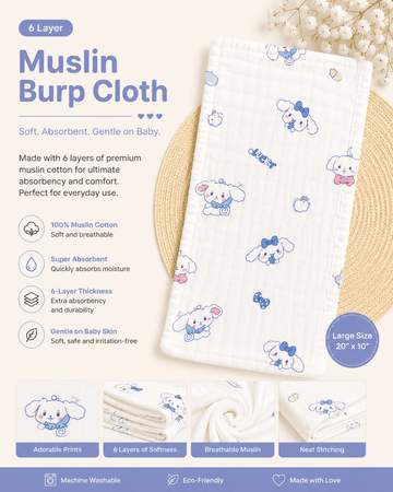 6 Layer Muslin Burp Cloth