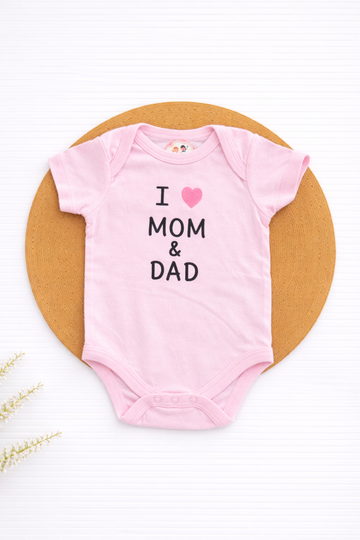 Onesie- Pink I 🩷 Mom and Dad