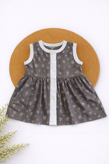 Button Frock - Dark Grey