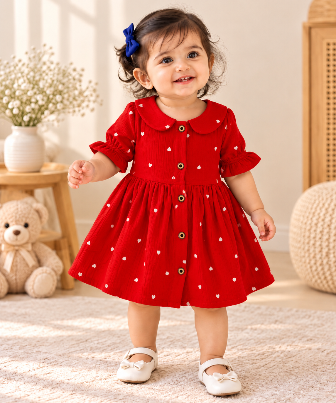 Muslin Frock with Front Buttons - Buy 3 for 999₹