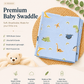 Premium Muslin Swaddle - Blue Colour Dinosaur
