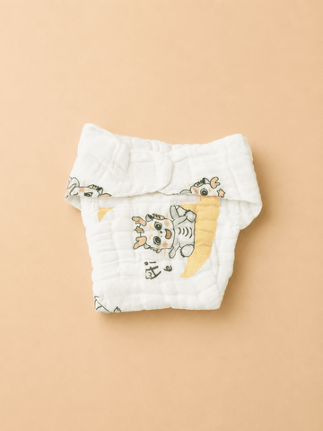 Crinkled Muslin Velcro Nappy