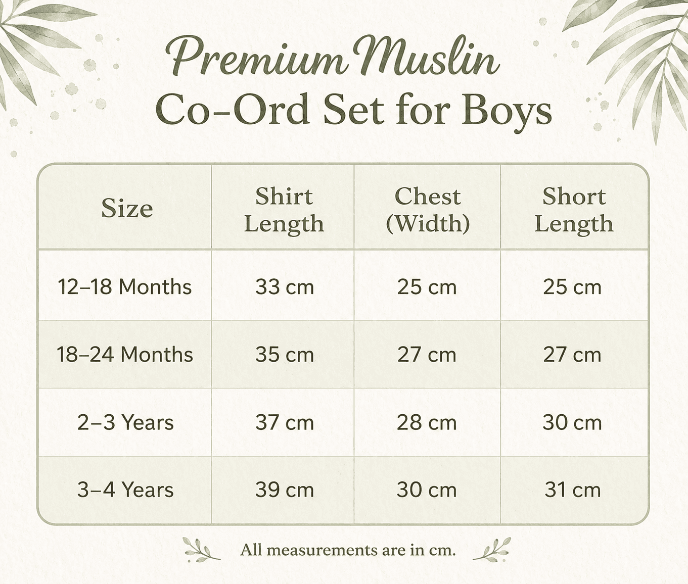 Premium Muslin Co-Ord Set for Boys