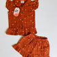 Muslin Frill Sleeve Shorts Set