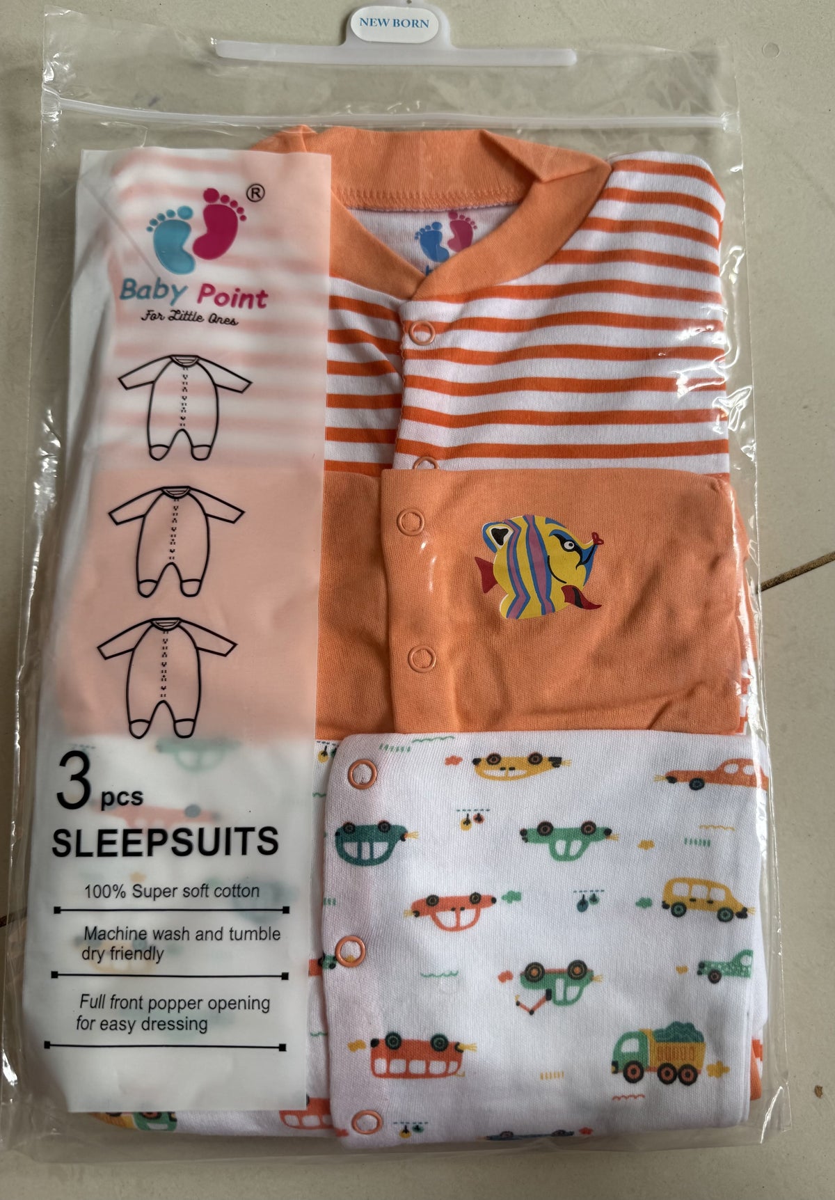 3 Piece Romper Set Soft Cotton