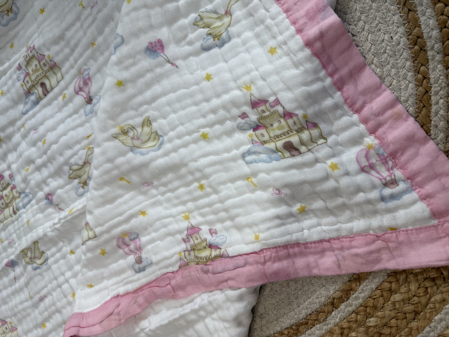 Muslin Receiving Blanket - Princess Castle