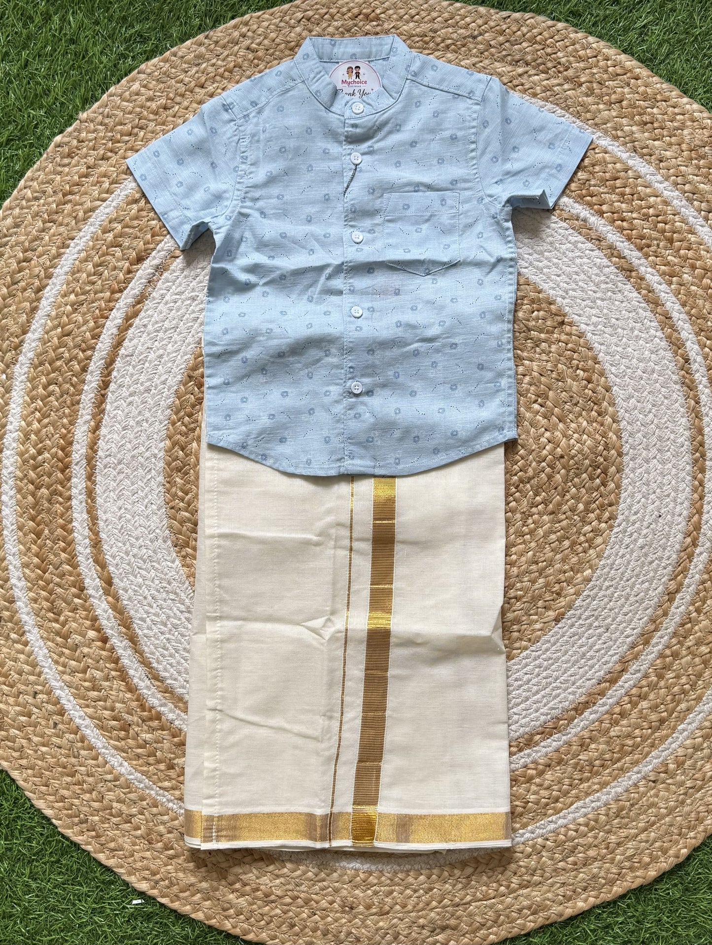 Linen Shirt with Velcro Veshti Set