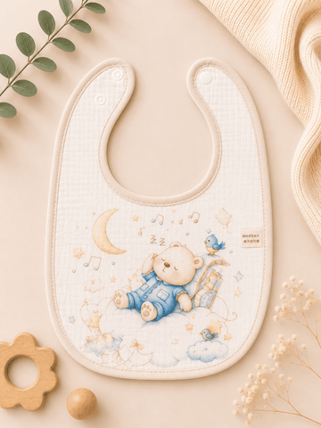 Muslin Bib - Sleepy Teddy