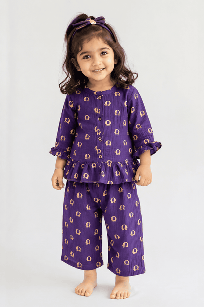 Girls Ruffle Neck Muslin Set- Buy 3 for 1250₹