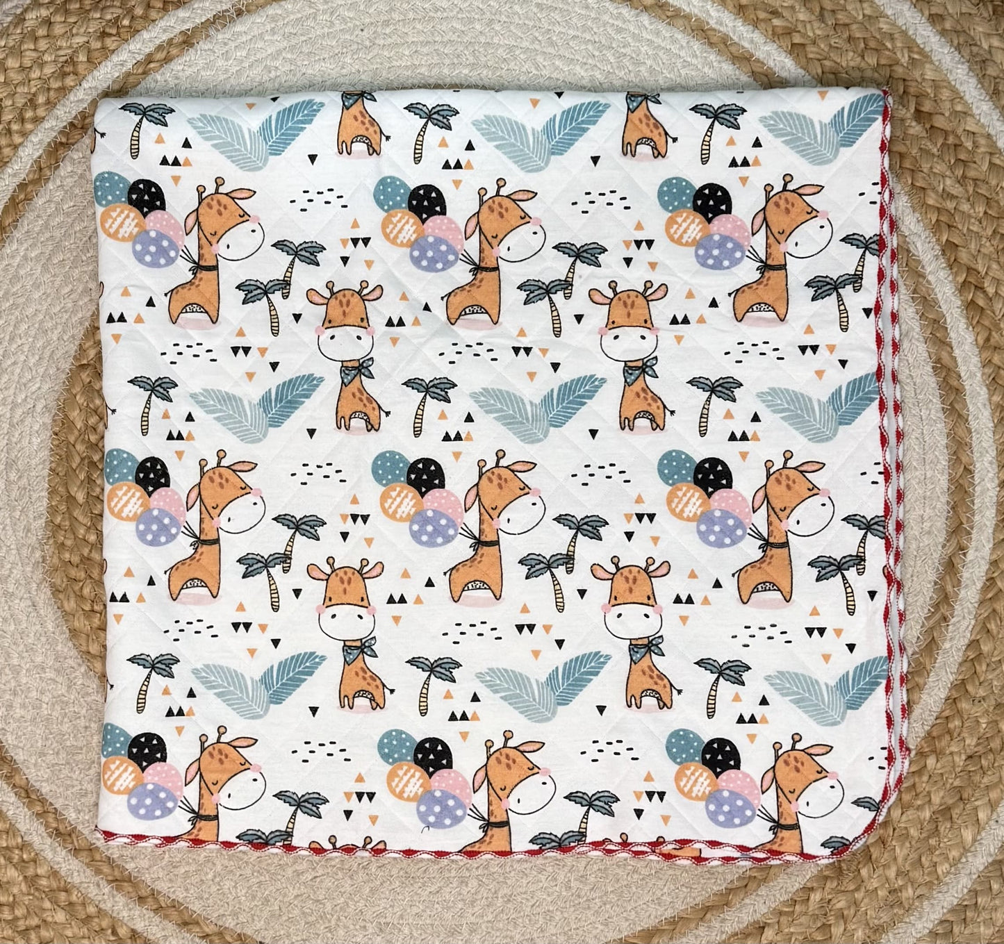 4 Layer Receiving Blanket - Giraffe
