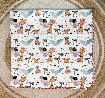 4 Layer Receiving Blanket - Giraffe