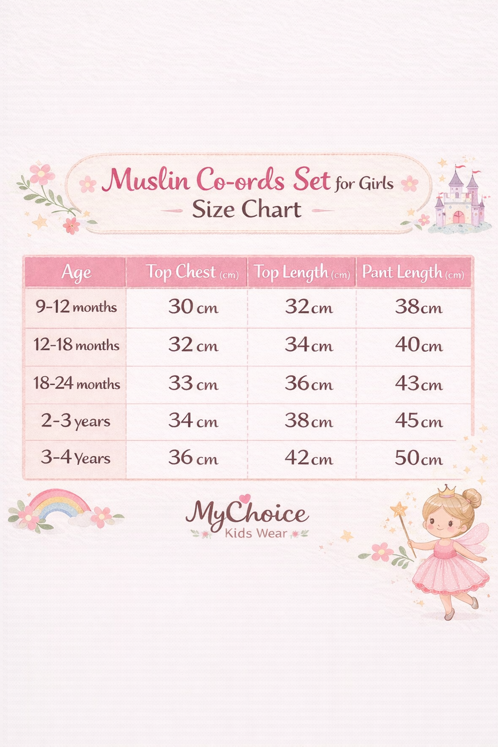 Muslin Girls Co-ords Set - Colourful Flower