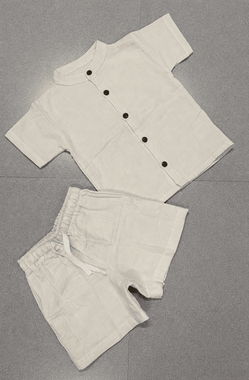 Premium Muslin Co-Ord Set for Boys - Cream colour