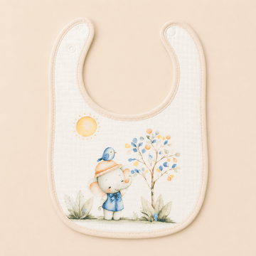 Muslin Bib - Elephant with Tree
