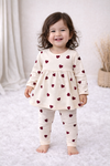 Frock with Legging Co-ord Set Infant - White Brown Heart