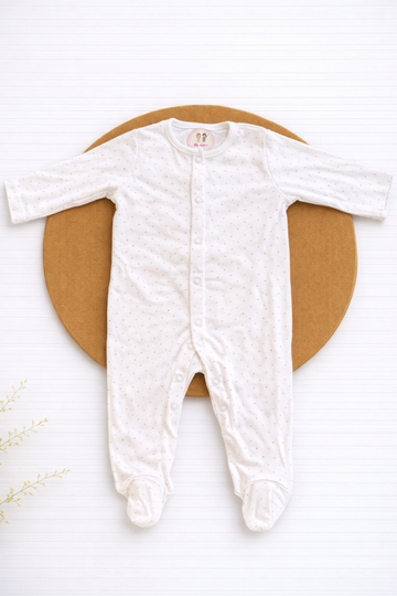 Rompers - White with Pink Dots
