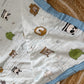 Muslin Receiving Blanket - Blue Animals Friends