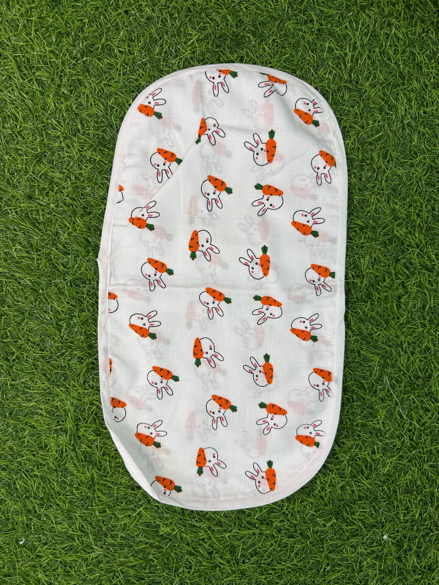 6 Layer Muslin Burp Cloth- Rabbit with Carrot