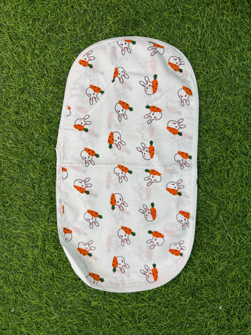 6 Layer Muslin Burp Cloth- Rabbit with Carrot