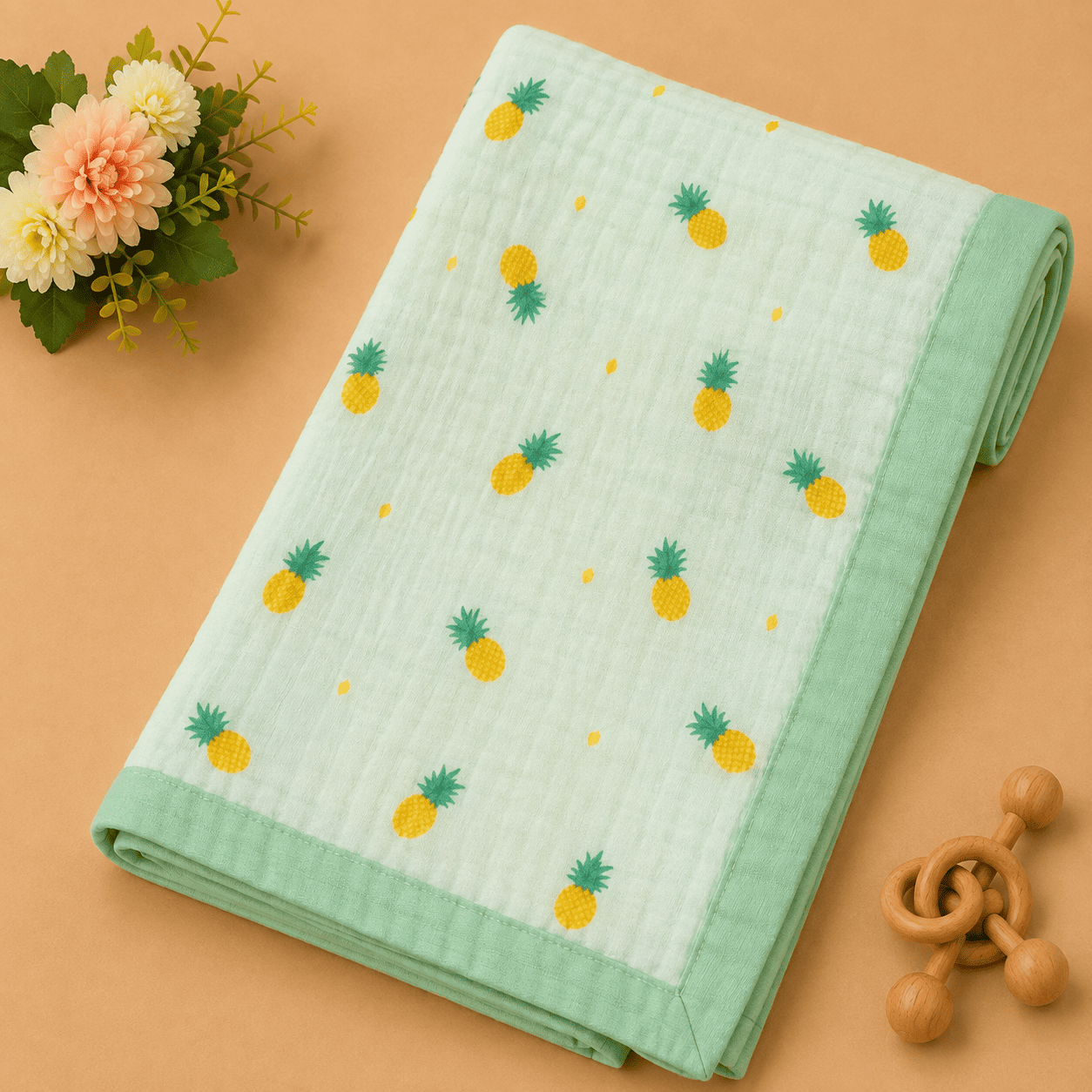 Muslin Receiving Blanket -     Pineapple Paradise