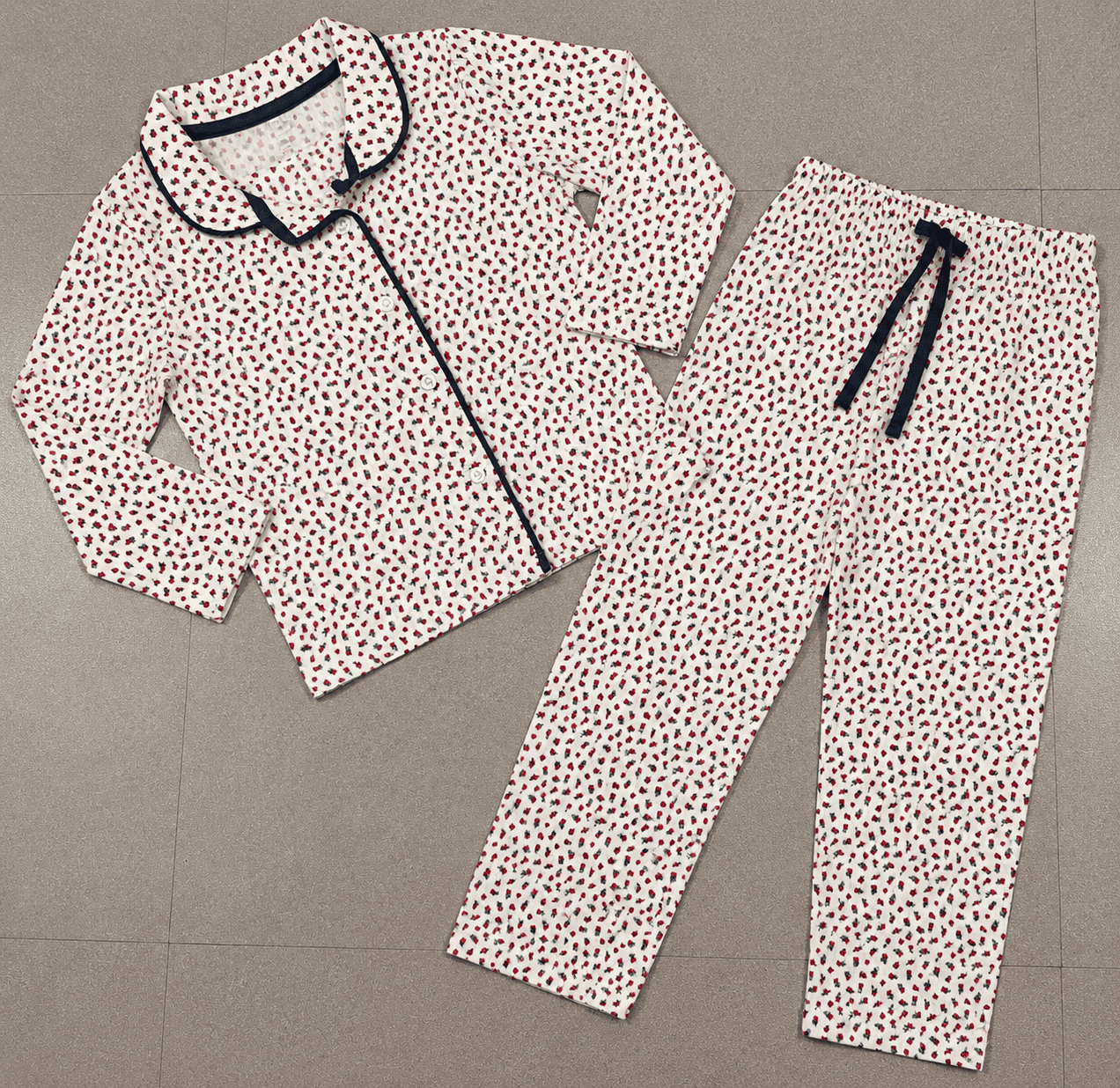 Premium Full Sleeve Night Suit - Red Dots