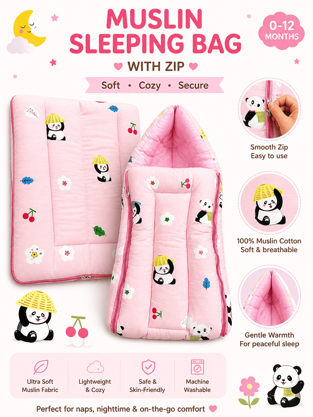 Muslin Carry Nest With Zip
