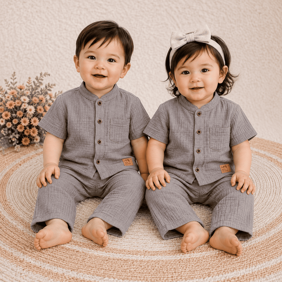 Premium 2-Layer Muslin Shirt & Pant Set