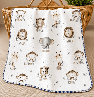 4 Layer Receiving Blanket - Jungle Safari
