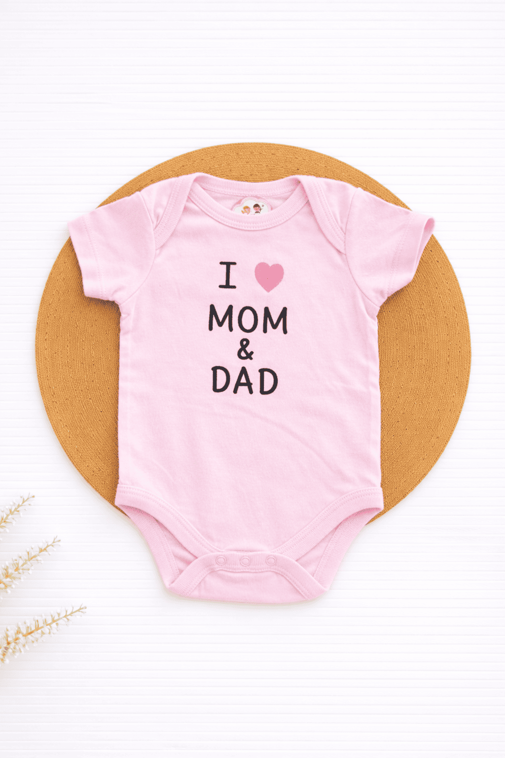 Onesies-Light Pink I love Mom&Dad