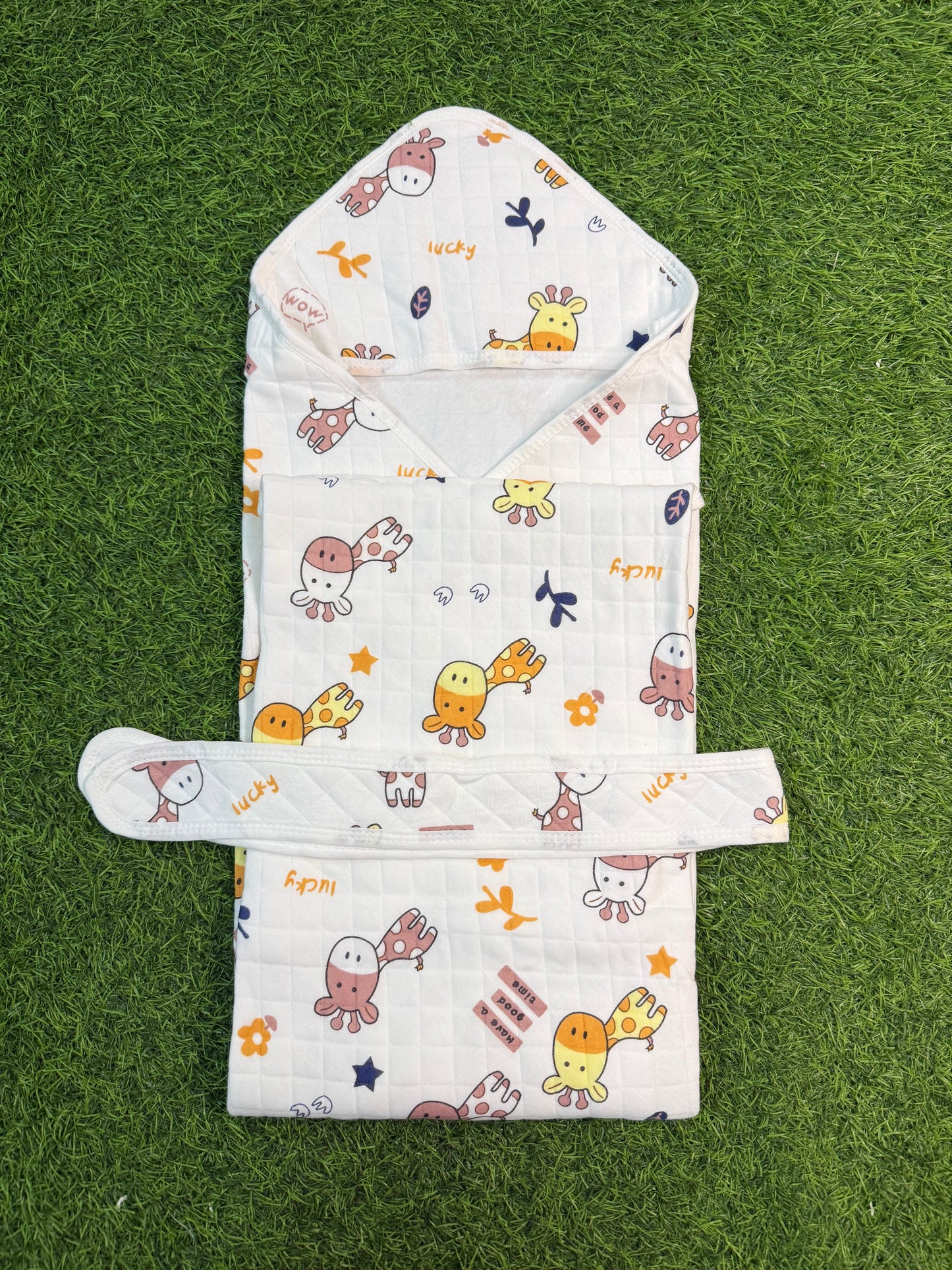 4-Layer Muslin Hooded Towel - Giraffe