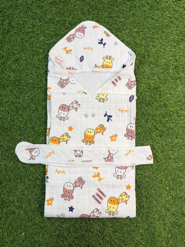 4-Layer Muslin Hooded Towel - Giraffe