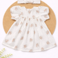 Muslin Frock with Headband- Pink Flower with Dot