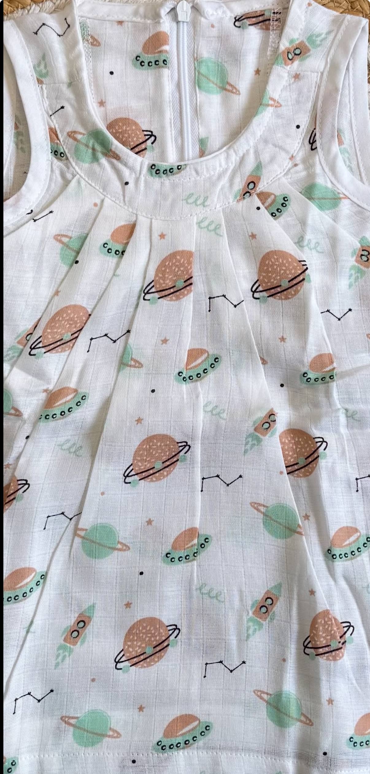Muslin Frock With Back Zip