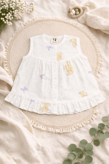 Premium Muslin Frock with Front Button